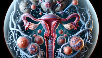 human reproductive system anatomy, 3d visualization medical and study - obrazy, fototapety, plakaty