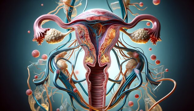 human reproductive system anatomy, 3d visualization medical and study
