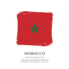 Flag of Morocco, brush stroke background