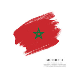Flag of Morocco, brush stroke background