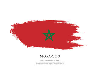 Flag of Morocco, brush stroke background