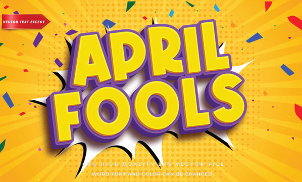 April fools editable text effect comic style