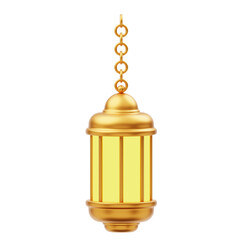 Gold Lantern Lamp Decoration Ramadan 3D Icon