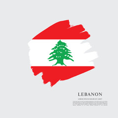 Flag of Lebanon, brush stroke background