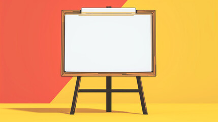 Blank Whiteboard on Easel with Vibrant Background