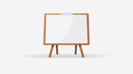 Blank White Easel Board on White Background