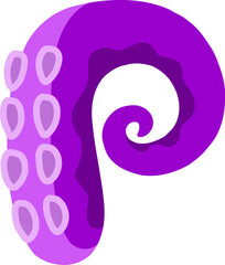 Obraz premium Octopus Letter Alphabet Vector P