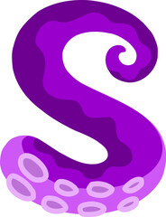 Octopus Letter Alphabet Vector S