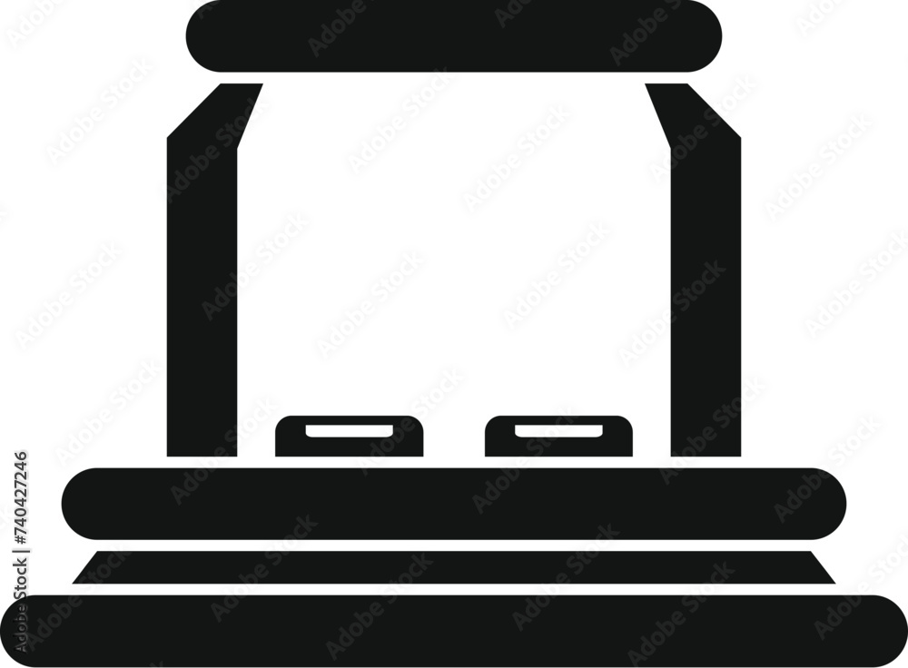 Poster vr interface platform icon simple vector. cyber social program. cinema projection