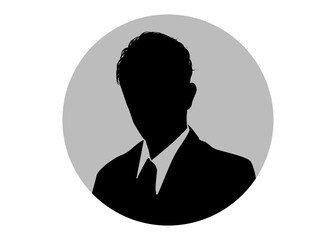 スーツ姿の男性の横顔シルエットアイコン