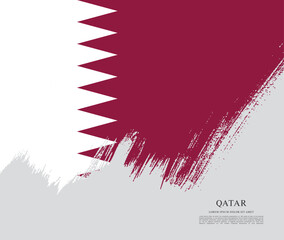 Flag of Qatar, brush stroke background