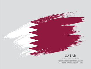 Flag of Qatar, brush stroke background