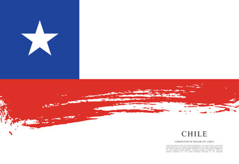 Flag of Chile, brush stroke background