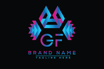 Letter GF Blue logo design. Vector logo design for business.
