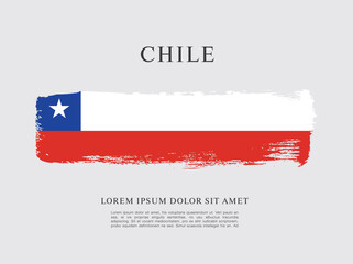 Flag of Chile, brush stroke background