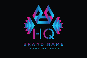 Blue HQ letter logo design. Vector logo design for business.