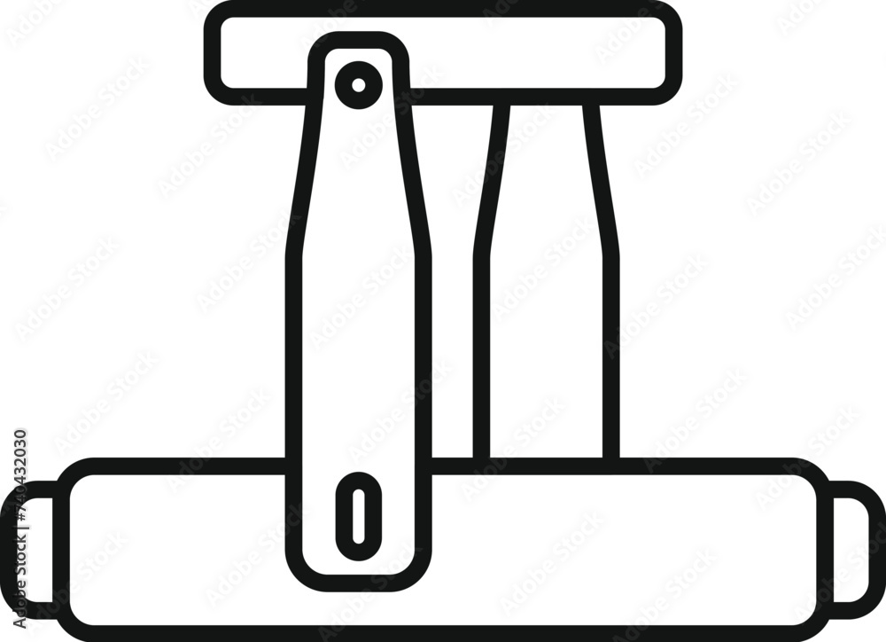 Poster virtual reality platform icon outline vector. home game studio. tech hologram