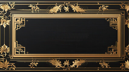 An opulent golden frame adorned with intricate designs, exuding elegance and sophistication - obrazy, fototapety, plakaty