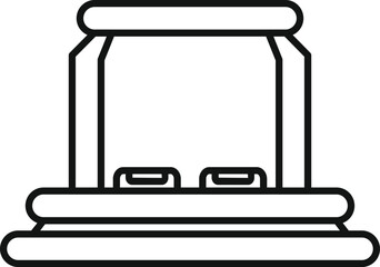 Vr interface platform icon outline vector. Cyber social program. Cinema projection