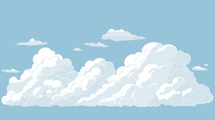 Abstract fluffy white clouds in the sky. simple Vector art