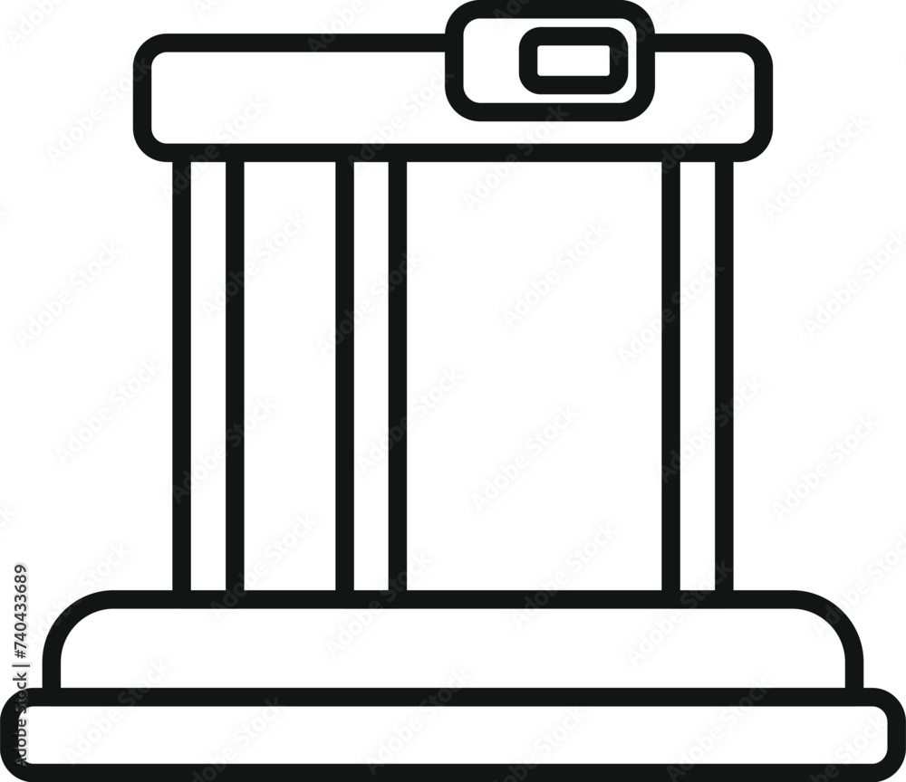 Poster media vr platform icon outline vector. device display. social media simulation