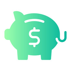 piggy bank gradient icon
