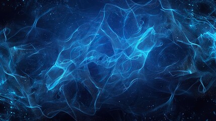 Obraz premium Abstract background of glowing blue mesh or interwoven lines on a dark background