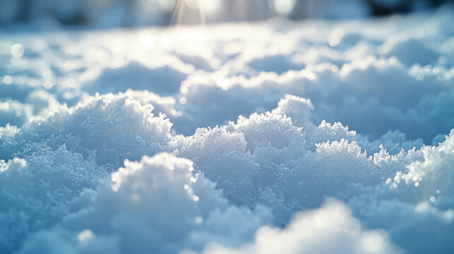 Texture of freshly fallen snow still soft and malleable underfoot.
