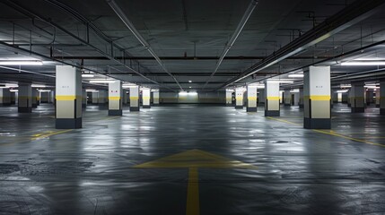 Empty underground parking lot