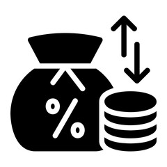 interest rate glyph icon