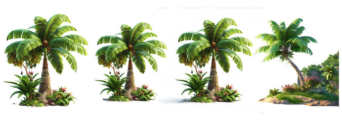 beautiful dwarf palm tree detailed and realistic digital artwork - obrazy, fototapety, plakaty