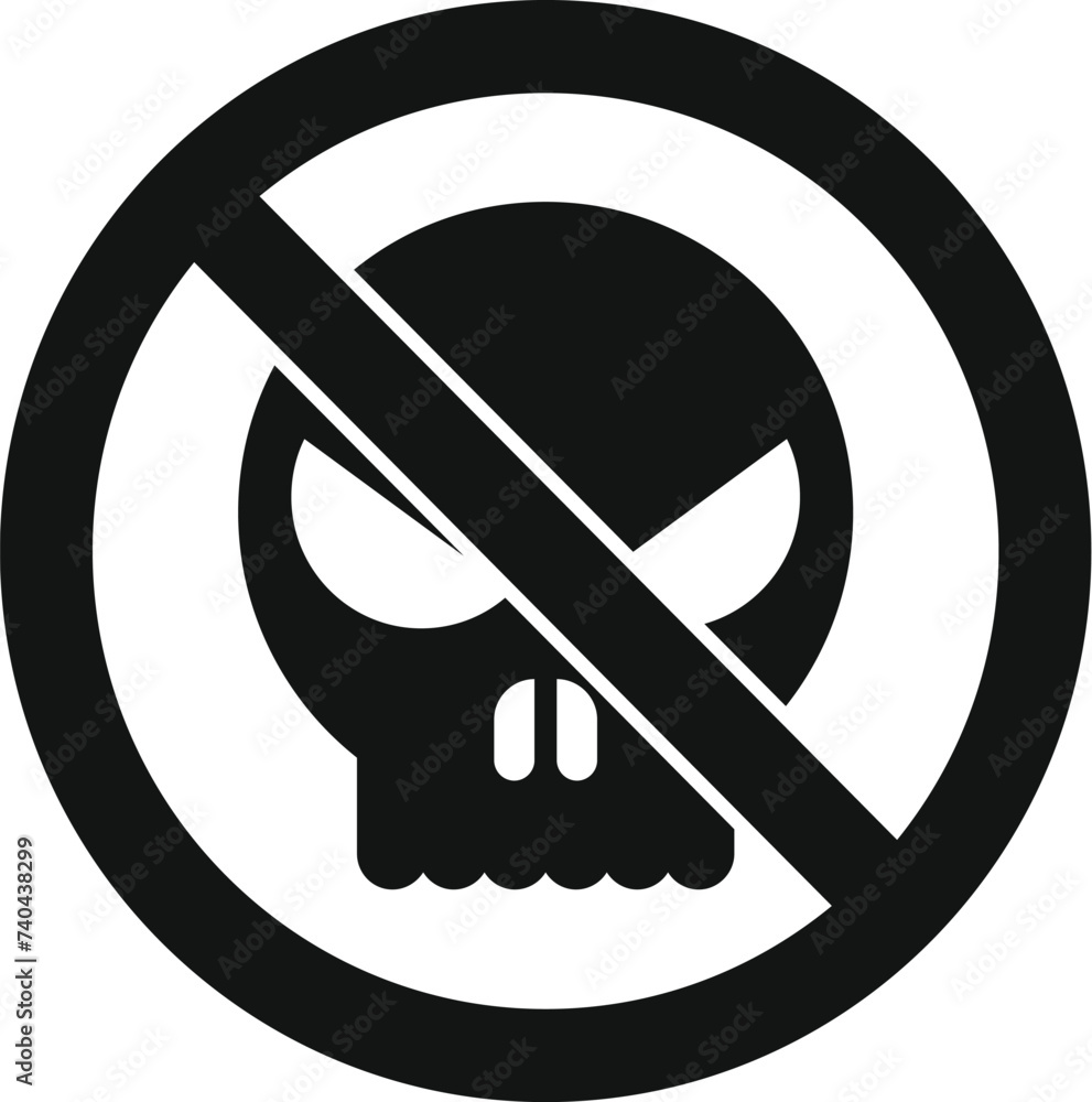 Poster stop dos attack icon simple vector. secured hacker. secure gesture access