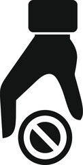 Hand stop theft icon simple vector. Secure robbery. Gesture illegal malware