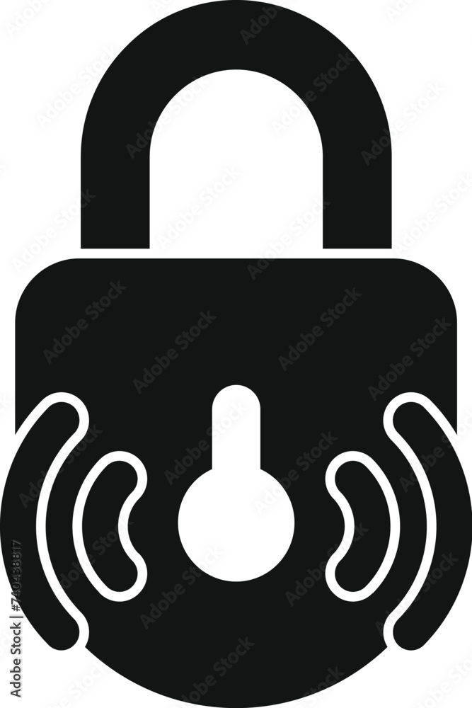 Poster wireless lock padlock icon simple vector. stop theft. robbery secure