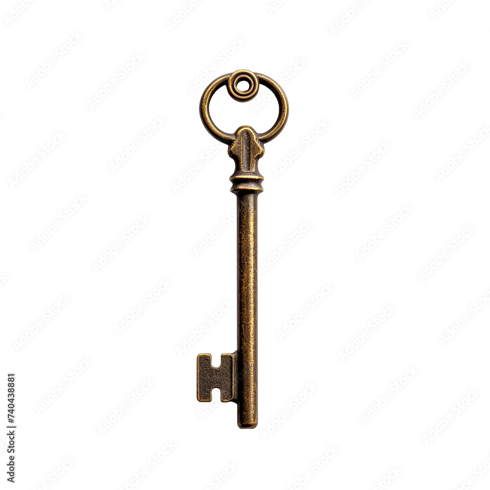 Poster material key isolated on transparent background