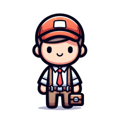 Cartoon builder with professions Worker engineering Transparent PNG