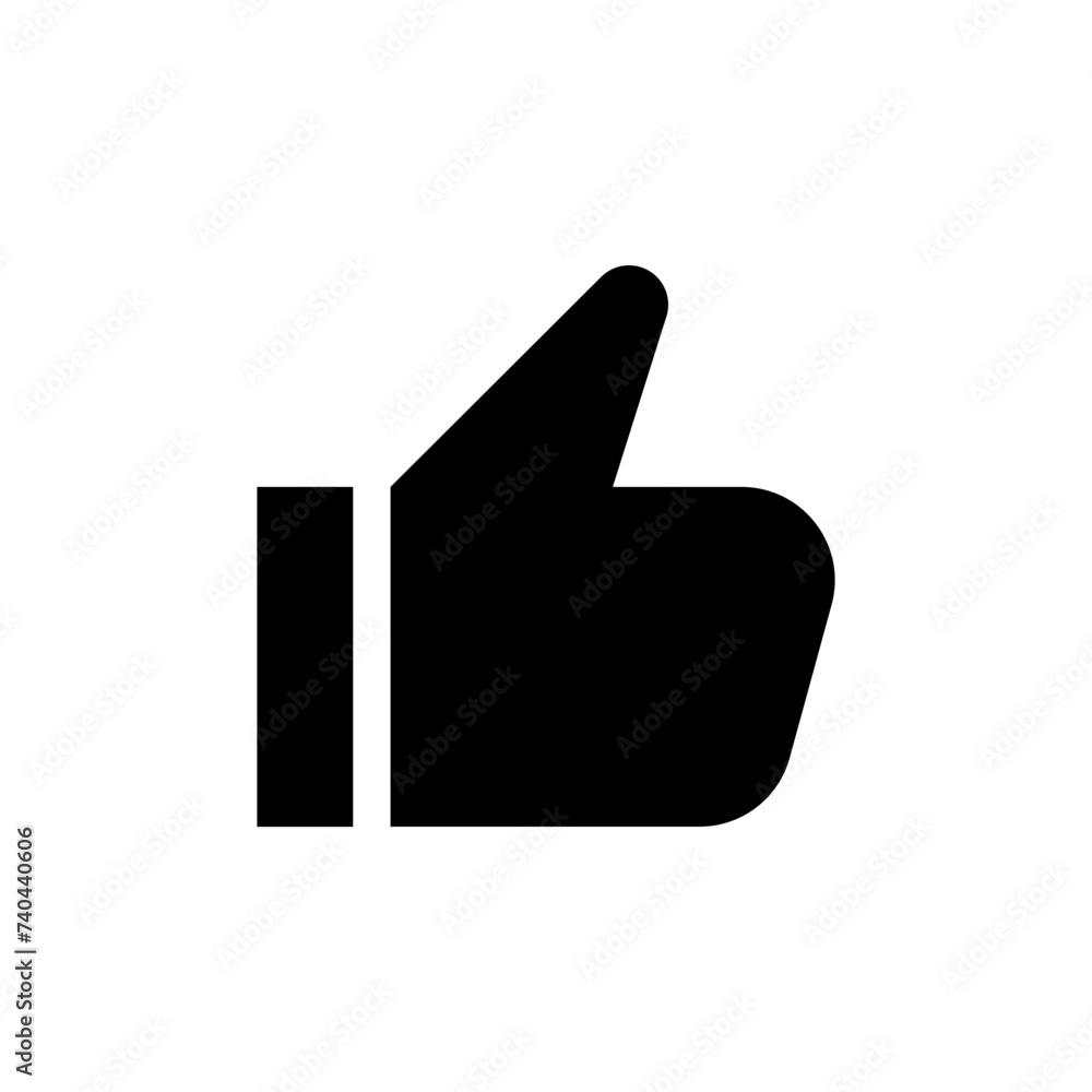 Poster like icon button, thumbs up icon symbol sign - recommended button in round circle - thumb finger up 