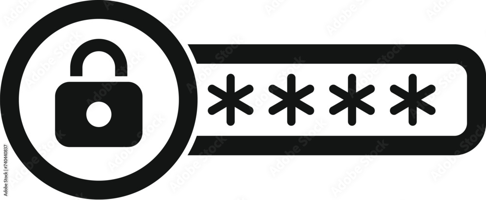 Poster password access icon simple vector. best security level. prevent robbery