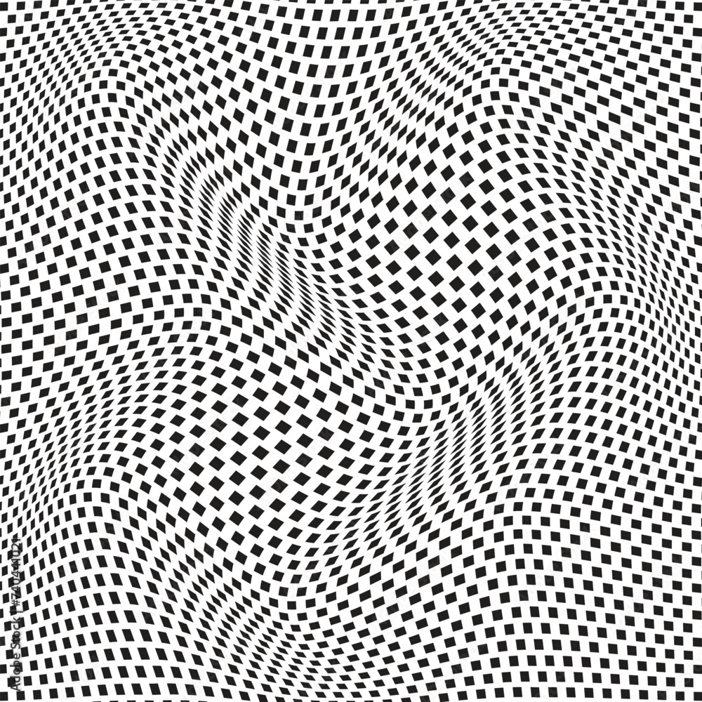 Poster abstract monochrome wavy dot curved pattern vector background.