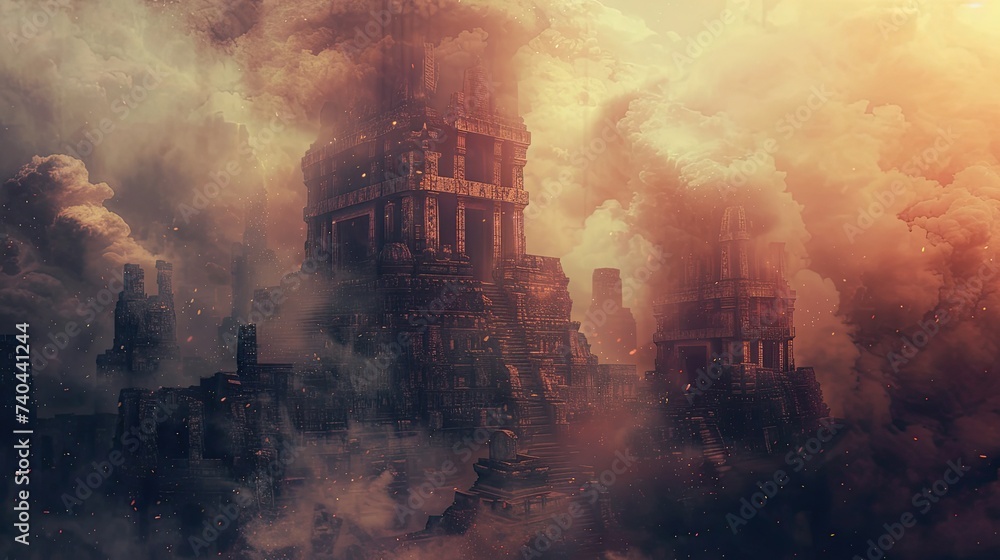 Canvas Prints a slide background for showcasing a positive image of the modern civilization