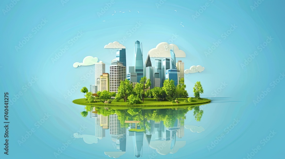 Canvas Prints a slide background for showcasing a positive image of the modern civilization