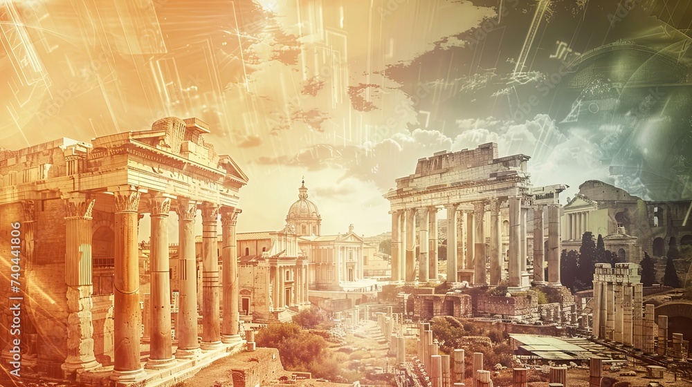 Wall mural a slide background for showcasing a positive image of the modern civilization