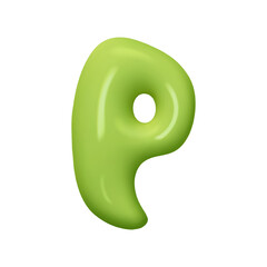 letter E. letter e sign green color. Realistic 3d design in cartoon liquid paint style. Isolated on white background. vector illustration