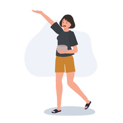 Thai Culture Festivities. Songkarn Festival Celebration. Woman Joyfully Splashing Water during Songkarn.