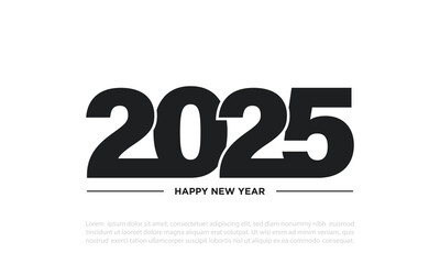 Happy New Year 2025 text design.