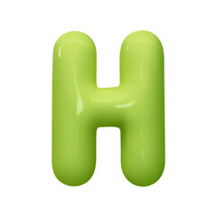 letter H. letter sign green color. Realistic 3d design in cartoon balloon style. Isolated on white background. vector illustration