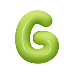 letter G. letter sign green color. Realistic 3d design in cartoon balloon style. Isolated on white background. vector illustration