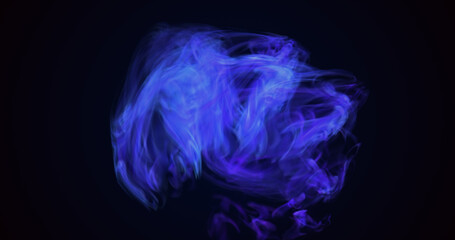 Multicolored energy glowing blue cosmic magic smoke dust futuristic bright background