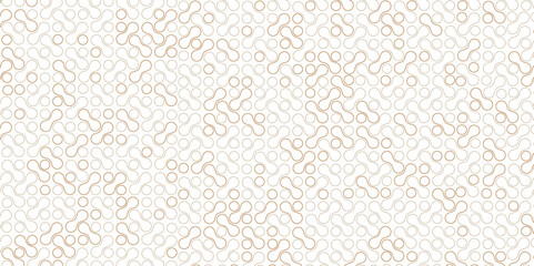 Vector Seamless Brown And White Rounded Metaball Outline Pattern Background - obrazy, fototapety, plakaty