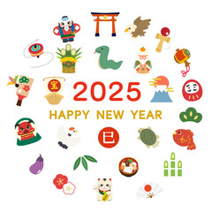 2025年巳年の年賀素材セット